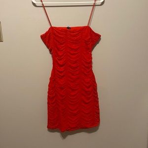 Red mini dress